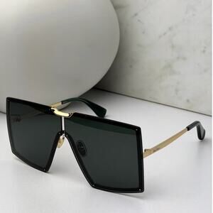 NEW Max Mara MM0117 Oversized Sunglasses in Gold Green